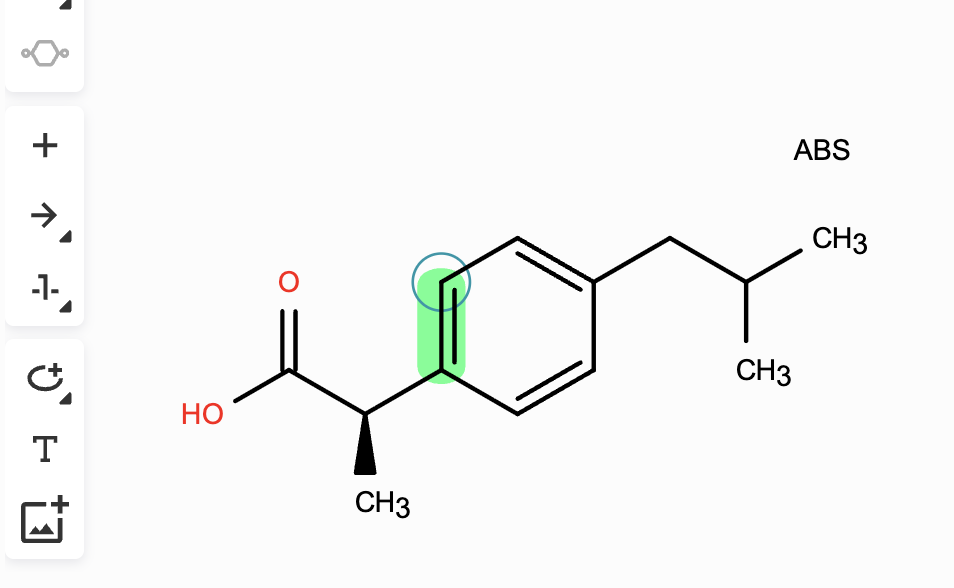 Drawing a molecular structure in the Ketcher editor